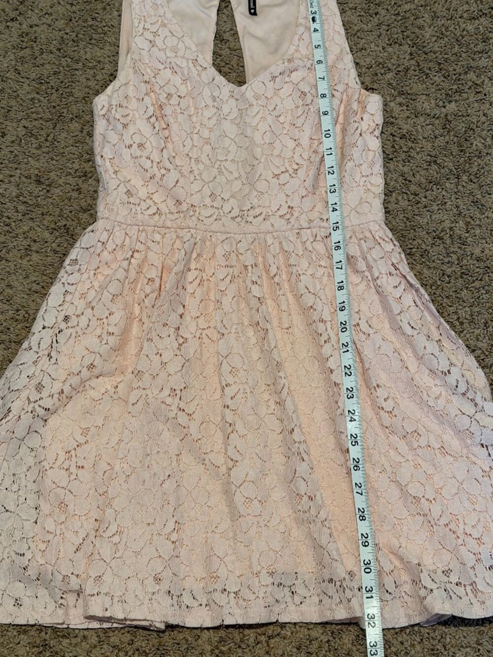 HeartSoul Pink Lace Overlay Mini Dress Cottagecore Spring Small - Picture 10 of 10